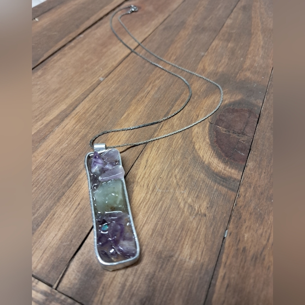 Raw Amethyst Pendant Necklace - Picture 4 of 4